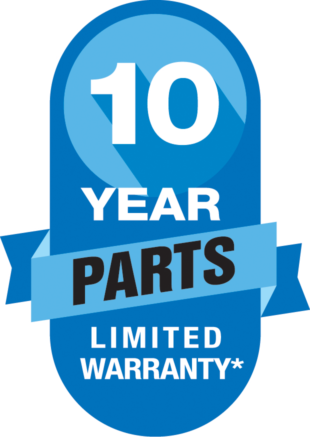 10 Year Parts Limited Warranty